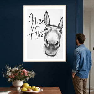 Nice Ass Funny Canvas Wall Art for Bathroom Wall Decor Cute