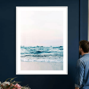 Minimal Ocean Wave Wall Art Canvas Print – Coastal Seascape
