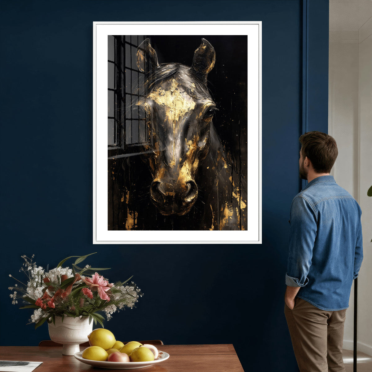 Abstract Horse Wall Art Canvas Print – Painting Style