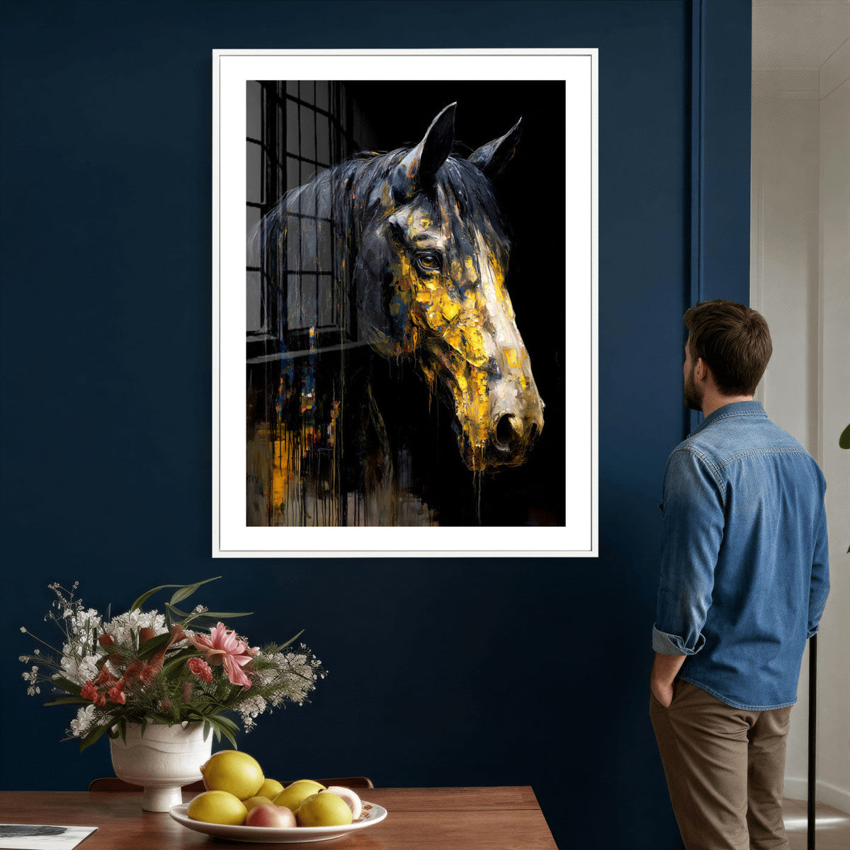 Abstract Horse Wall Art Canvas Print – Painting Style