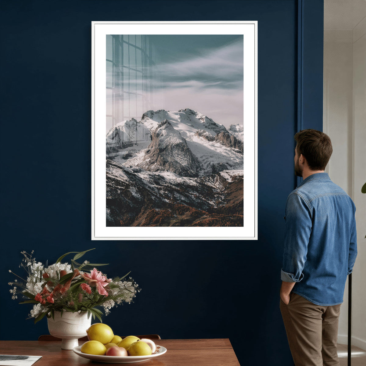 Alpine Mountain Landscape Wall Art Canvas Print, Snowy Peak