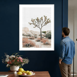 Joshua Tree Desert Wall Art Canvas Print, Minimal Southwest