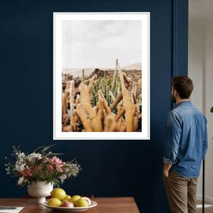 Minimal Desert Cactus Wall Art Canvas Print, Neutral