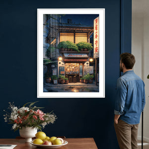 Evening at the Ramen Shop Canvas Wall Art — Japan Night