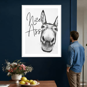 Nice Ass Funny Canvas Wall Art for Bathroom Wall Decor Cute