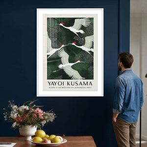 Yayoi Kusama Crane Bird Wall Art Canvas Print, Japanese