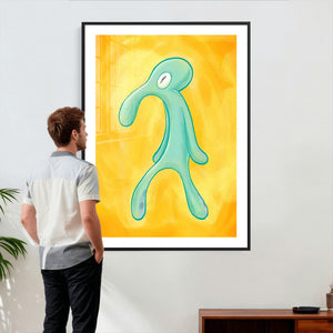 Squidward Tentacles Wall Art Canvas Print – Bold and Brash
