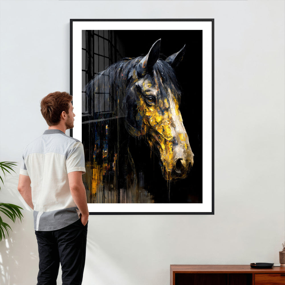 Abstract Horse Wall Art Canvas Print – Painting Style