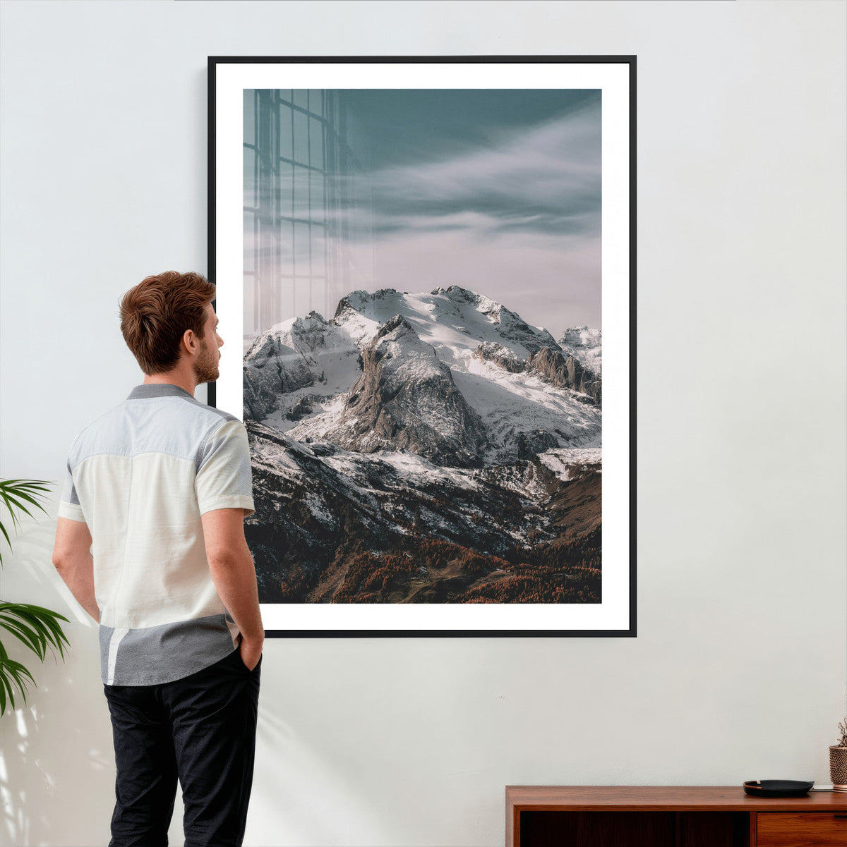 Alpine Mountain Landscape Wall Art Canvas Print, Snowy Peak