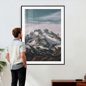 Alpine Mountain Landscape Wall Art Canvas Print, Snowy Peak