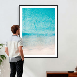 Aerial Turquoise Beach Wall Art Canvas Print – Minimal