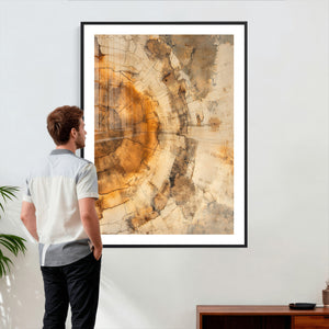 Abstract Wood Ring Wall Art Canvas Print – Natural Tree Ring