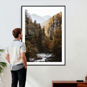 Autumn Forest Mountain Wall Art Canvas Print, Nature