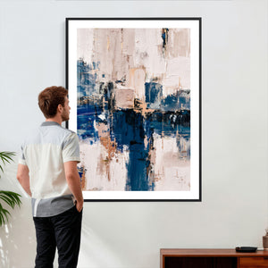 Abstract Navy Blue Wall Art Canvas Print