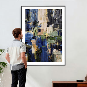 Abstract Dark Blue Wall Art Canvas Print