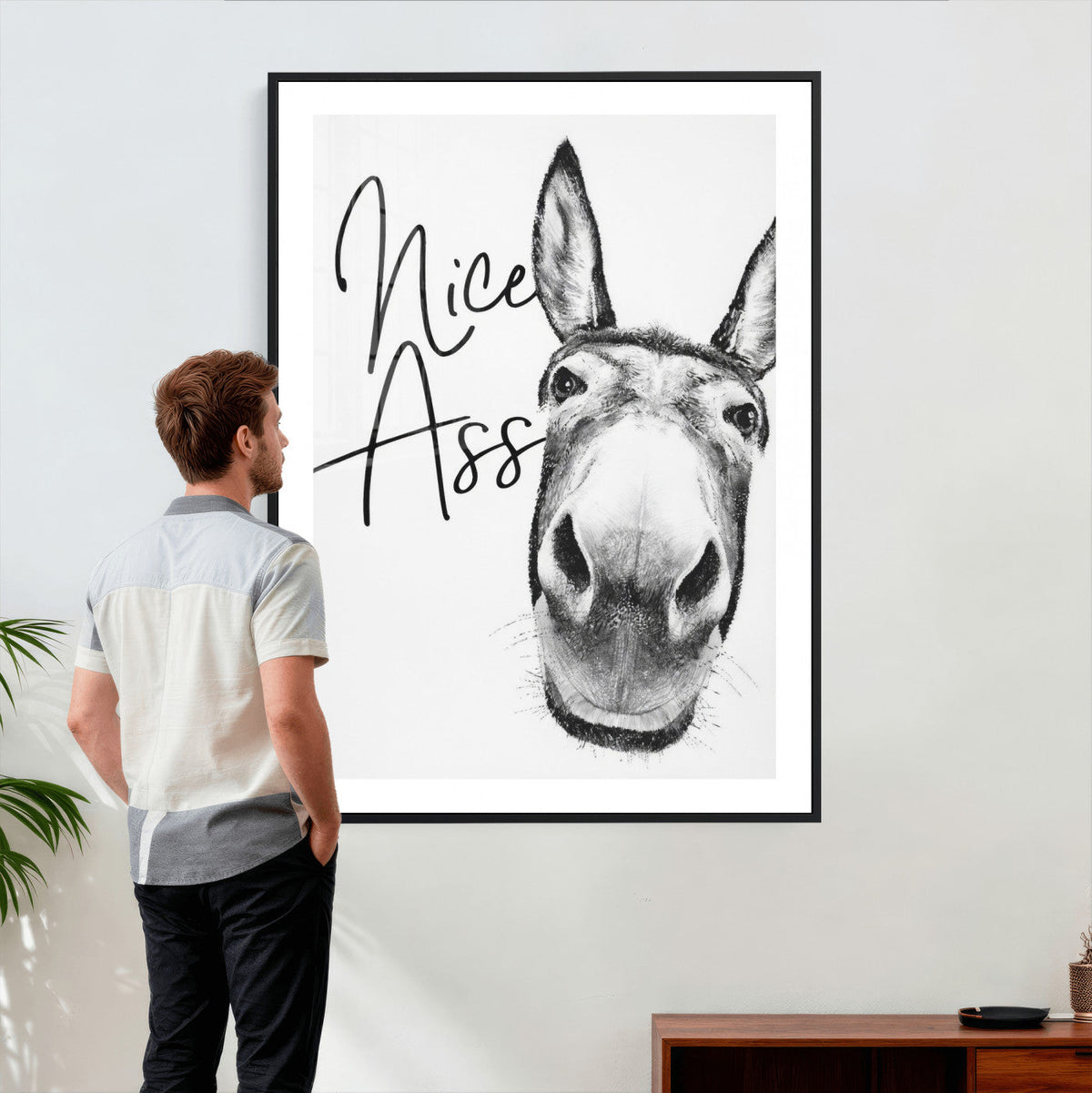 Nice Ass Funny Canvas Wall Art for Bathroom Wall Decor Cute