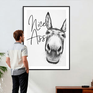 Nice Ass Funny Canvas Wall Art for Bathroom Wall Decor Cute