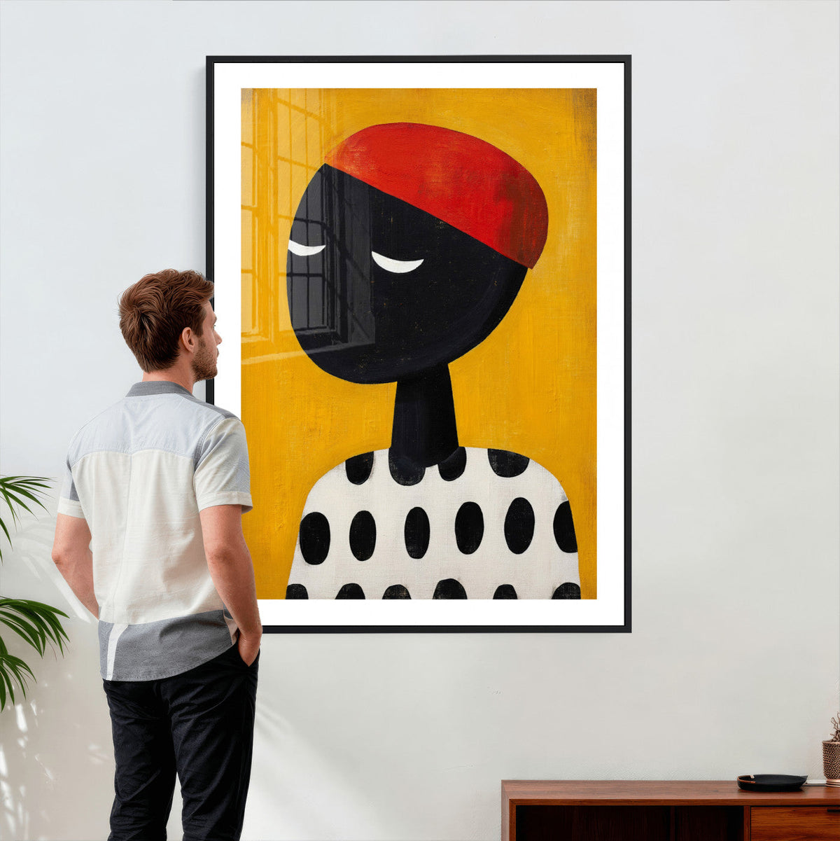 Abstract Portrait Wall Art Canvas Print, Framed Modern