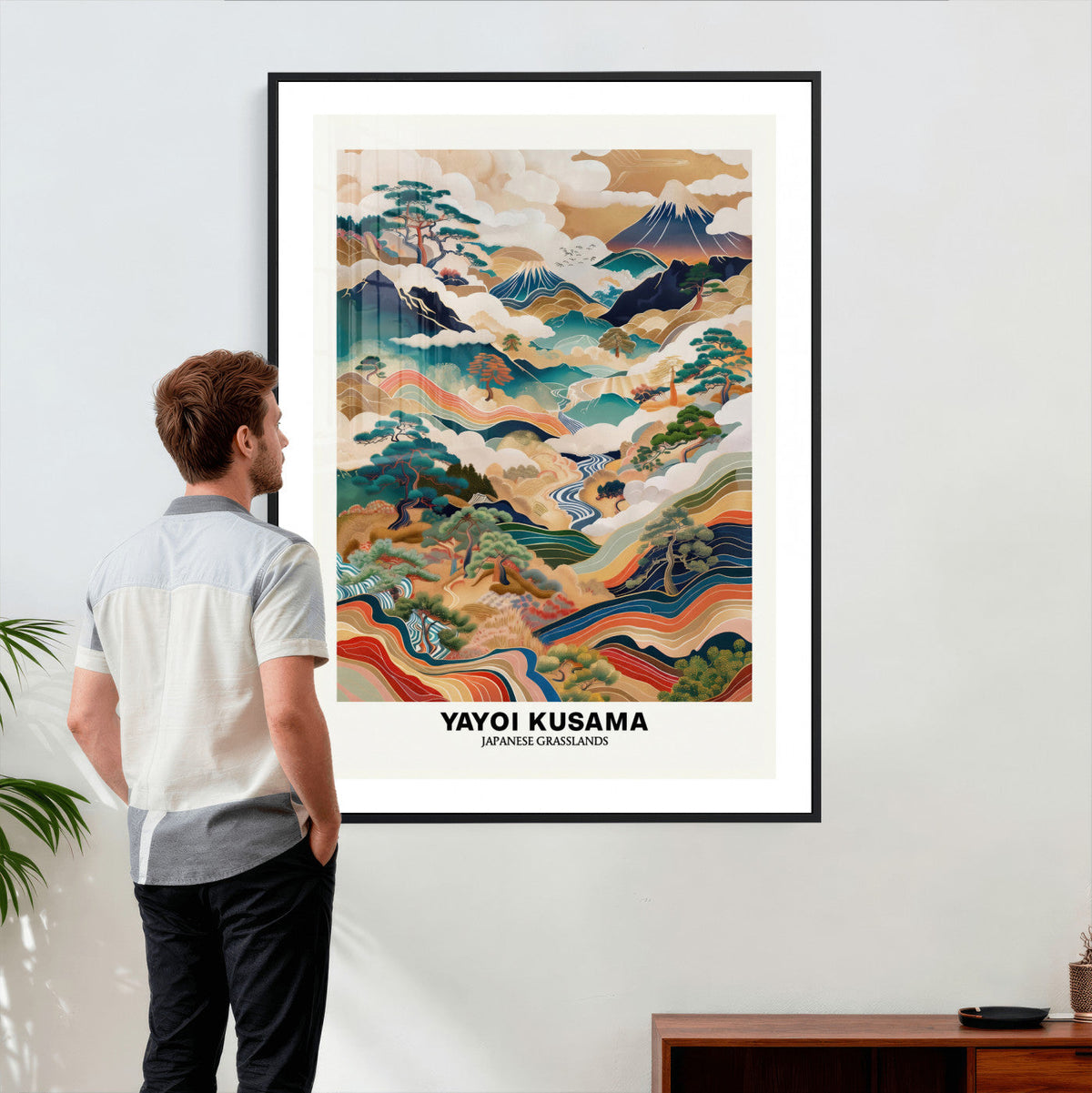Yayoi Kusama Japanese Landscape Wall Art Canvas Print,