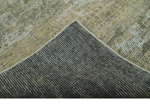 Brown And Silver Abstract Design Hand Knotted Custom Made wool rug