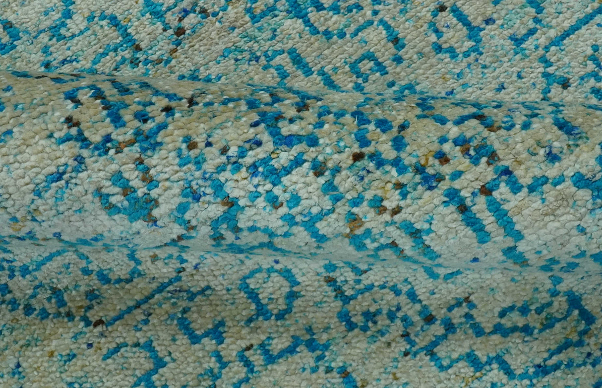 Antique Design 5x8 Blue and Beige Traditional Hand knotted wool rug