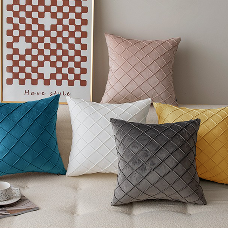 20''x20''-Quilted-Velvet-Throw-Pillow--|-6-Colors-–-Soft-&-Stylish-Diamond-Stitch-Design-|-Modern-Couch-&-Bedroom-Accent-|-Insert-Included-Throw-Pillows