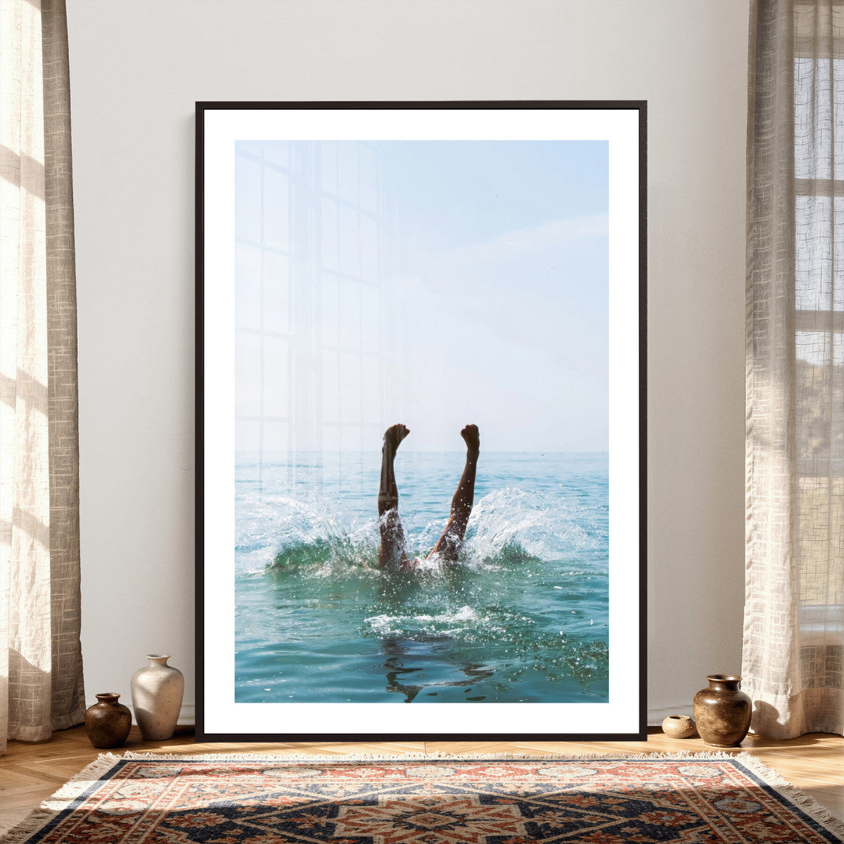 Splash Dive Wall Art – Ocean Waves Canvas Print, Summer Swim