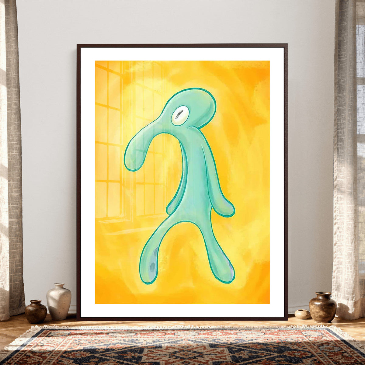 Squidward Tentacles Wall Art Canvas Print – Bold and Brash