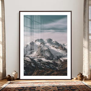 Alpine Mountain Landscape Wall Art Canvas Print, Snowy Peak