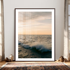 Ocean Wave Wall Art Canvas Print, Calm Coastal Nature