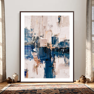Abstract Navy Blue Wall Art Canvas Print