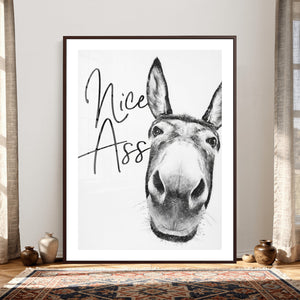 Nice Ass Funny Canvas Wall Art for Bathroom Wall Decor Cute