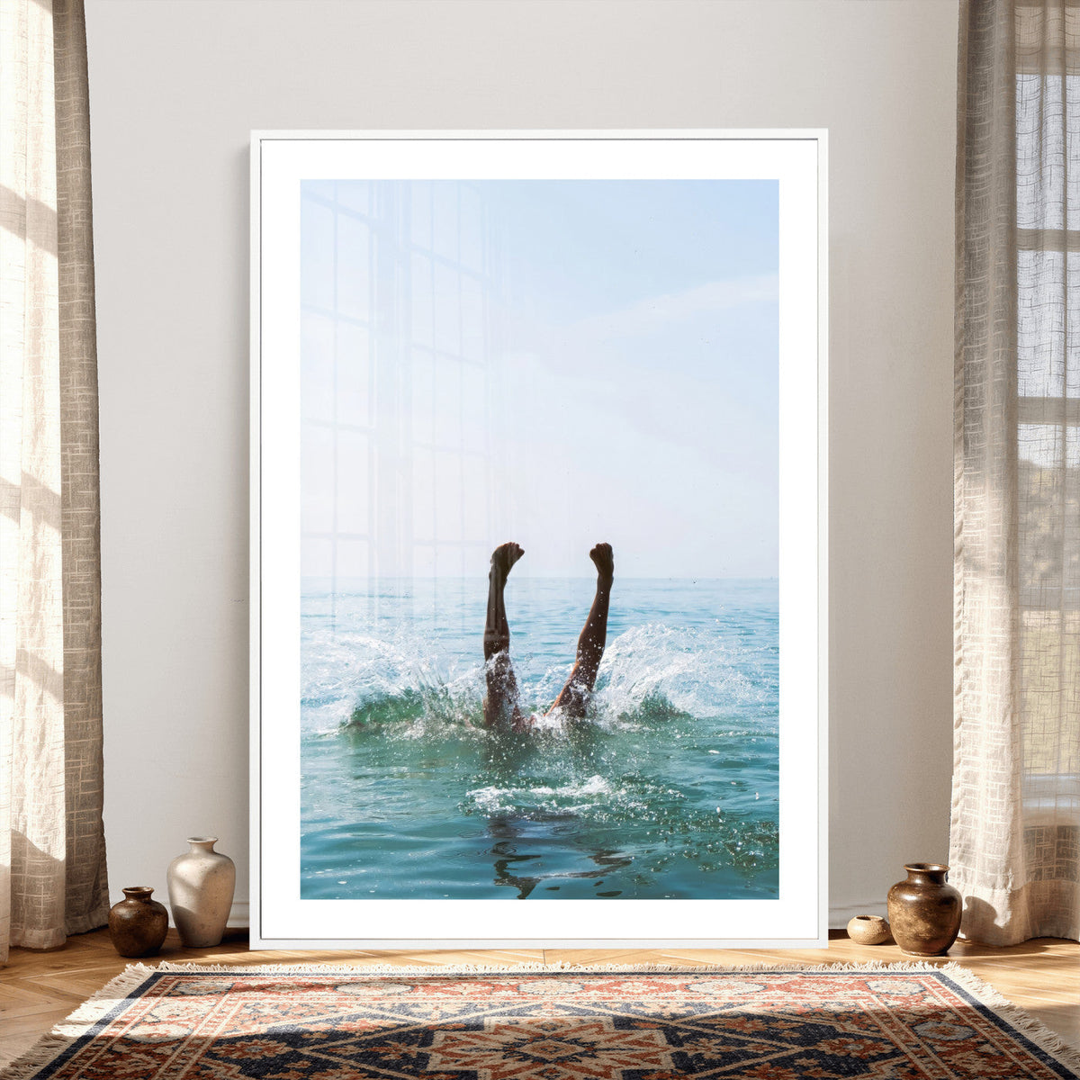 Splash Dive Wall Art – Ocean Waves Canvas Print, Summer Swim