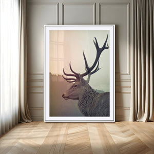 Deer Canvas Wall Art Print – Framed Woodland Animal Rustic