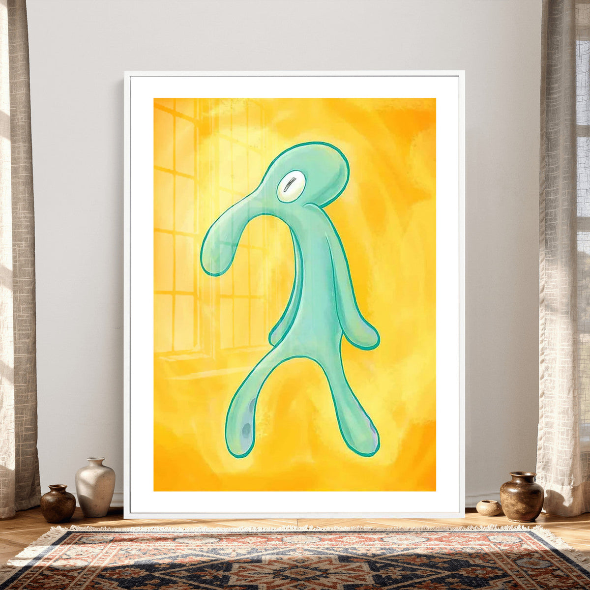 Squidward Tentacles Wall Art Canvas Print – Bold and Brash