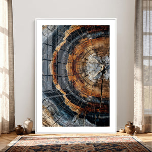Abstract Wood Grain Canvas Print, Tree Ring Pattern Wall