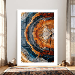 Abstract Wood Grain Canvas Print, Tree Ring Pattern Wall