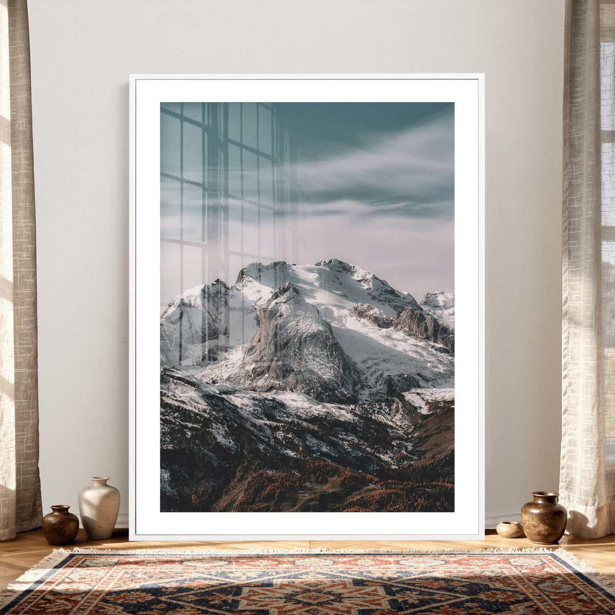 Alpine Mountain Landscape Wall Art Canvas Print, Snowy Peak
