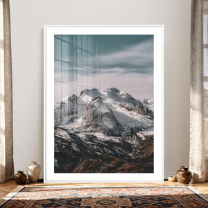 Alpine Mountain Landscape Wall Art Canvas Print, Snowy Peak