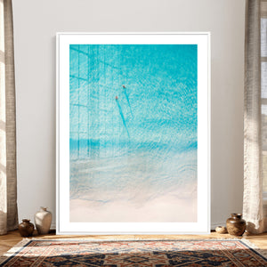 Aerial Turquoise Beach Wall Art Canvas Print – Minimal