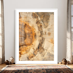 Abstract Wood Ring Wall Art Canvas Print – Natural Tree Ring