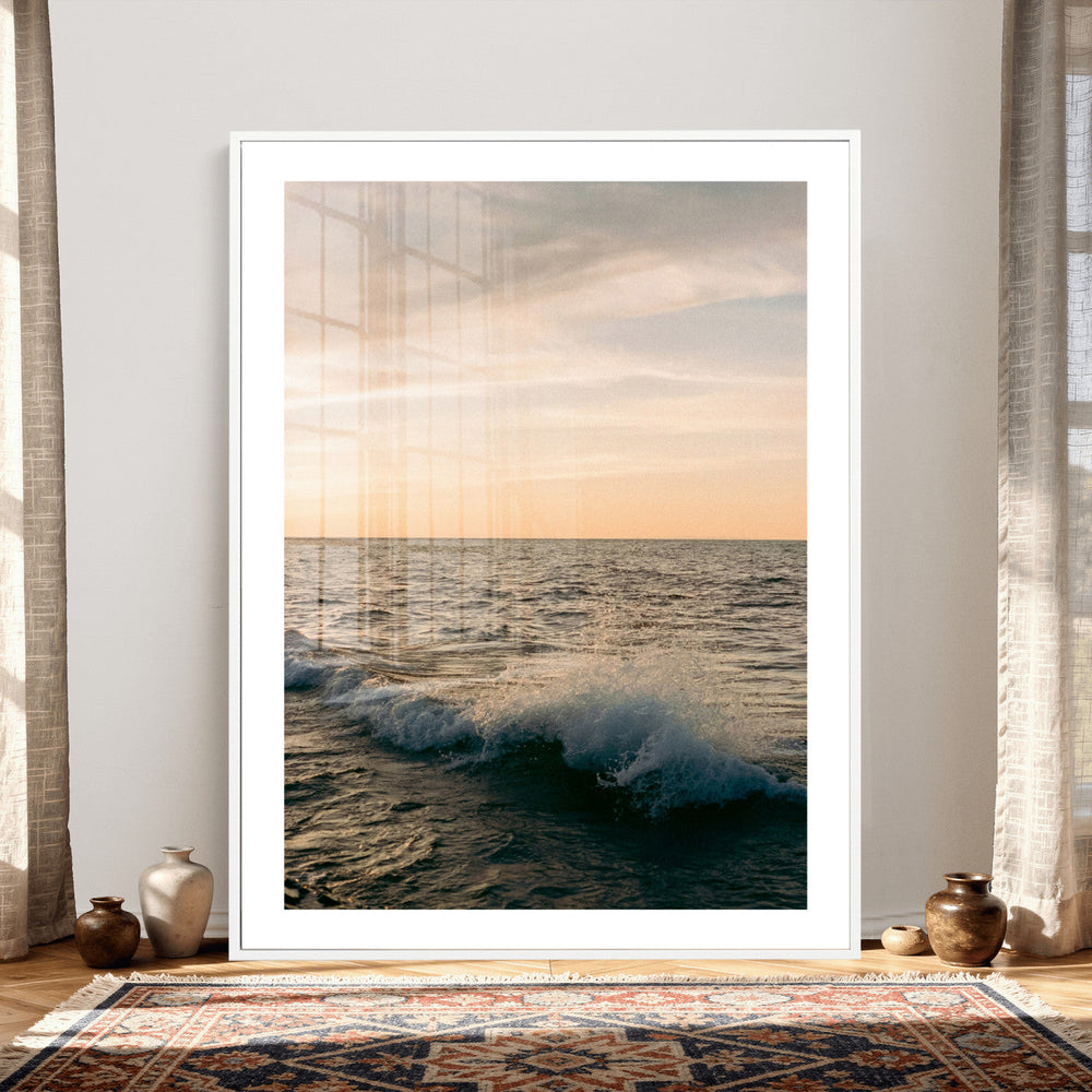 Ocean Wave Wall Art Canvas Print, Calm Coastal Nature