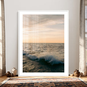Ocean Wave Wall Art Canvas Print, Calm Coastal Nature