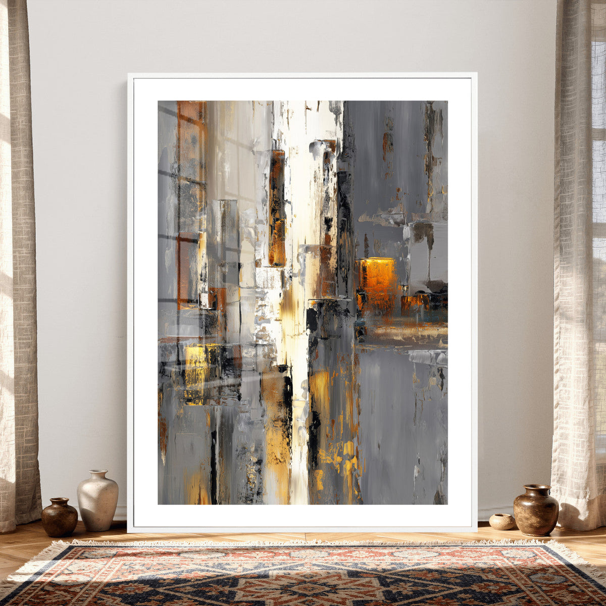 Abstract Urban Reflection Wall Art Canvas Print