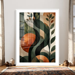 Abstract Green Flowers Wall Art Canvas Print