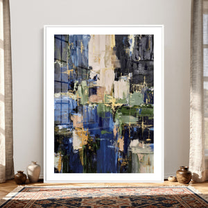 Abstract Dark Blue Wall Art Canvas Print