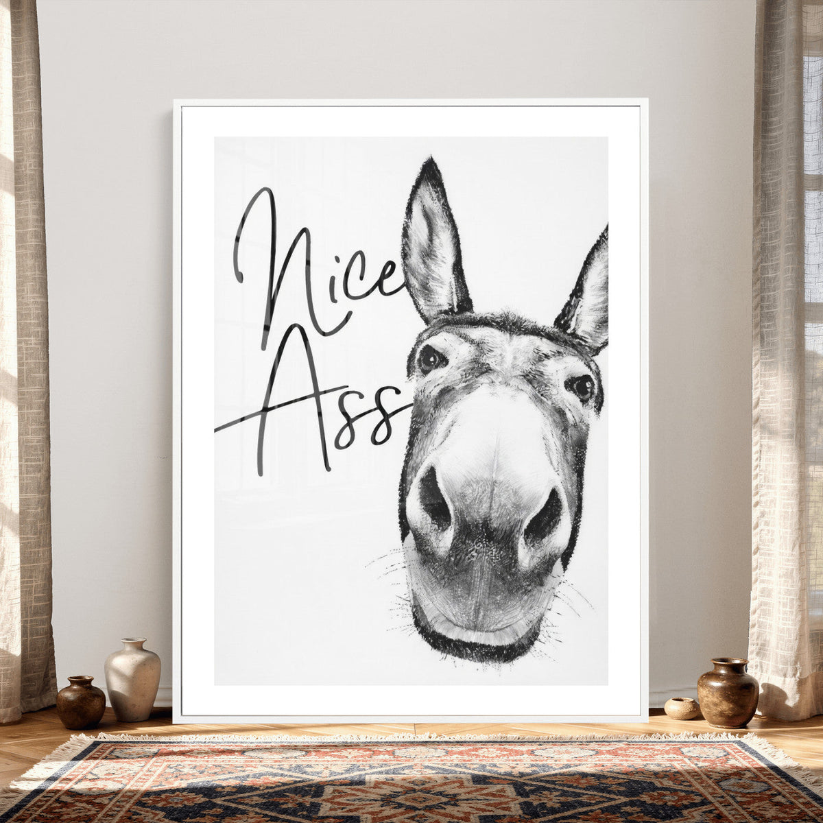Nice Ass Funny Canvas Wall Art for Bathroom Wall Decor Cute