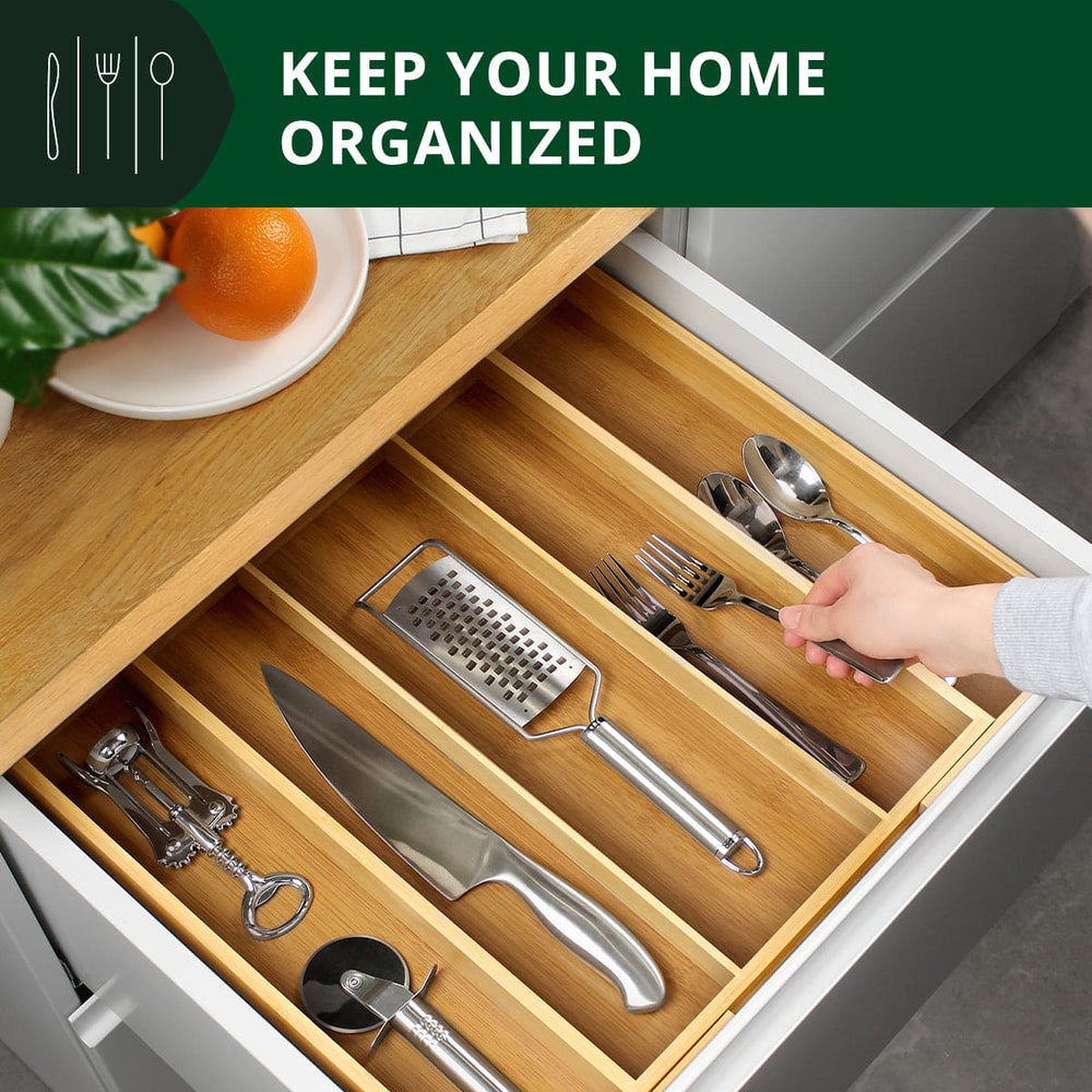 Utensil Drawer Organizer, Natural (5 Slots)