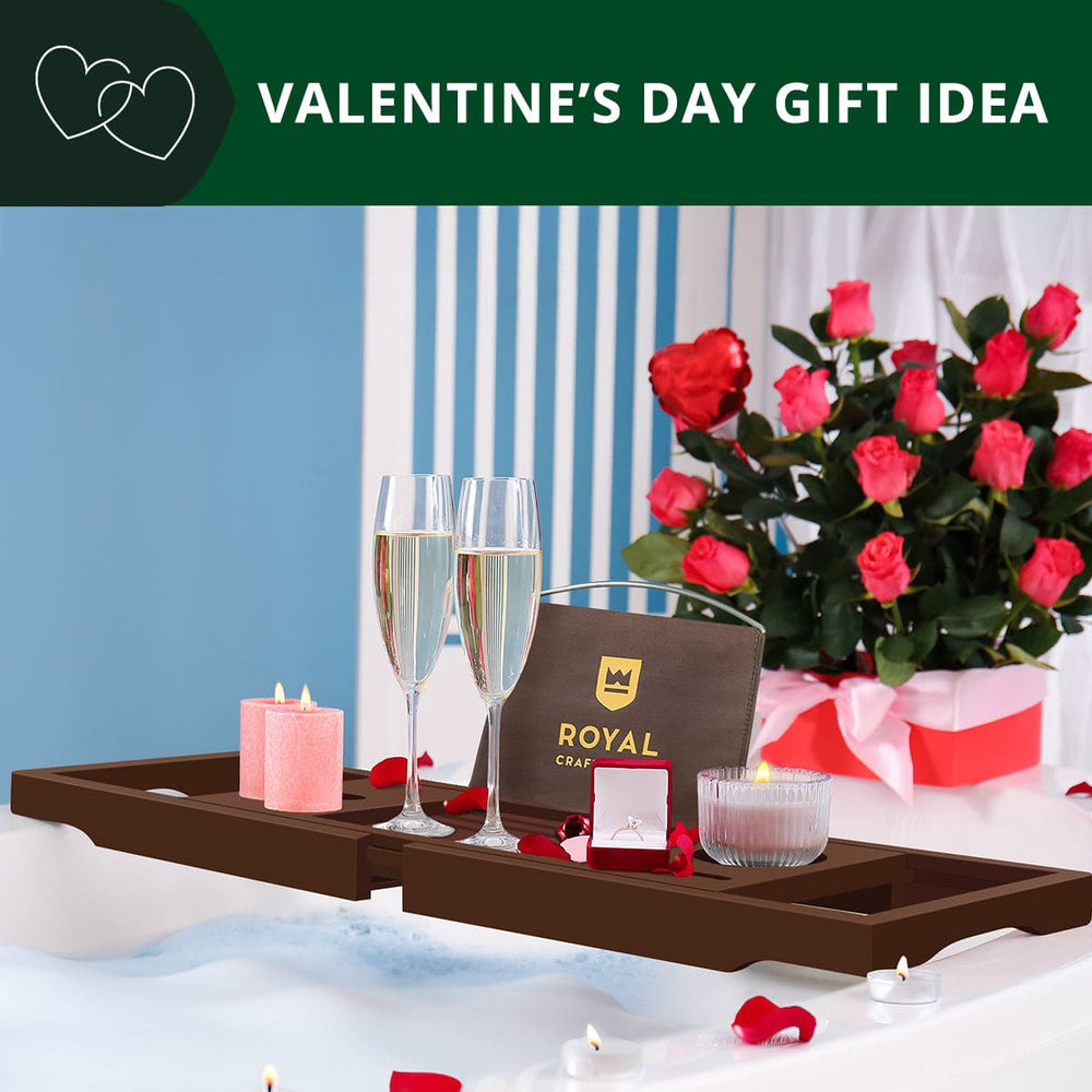 Foldable Bathtub Caddy Tray, Brown