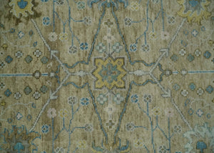 Hand Knotted Beige, Ivory and Gray Traditional Oushak Custom Made Wool Rug